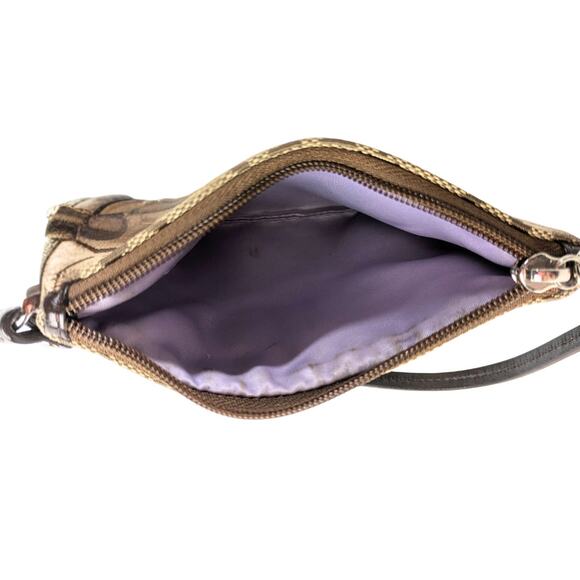 COACH Signature Canvas Wristlet – Beige & Brown - Picture 5 of 5